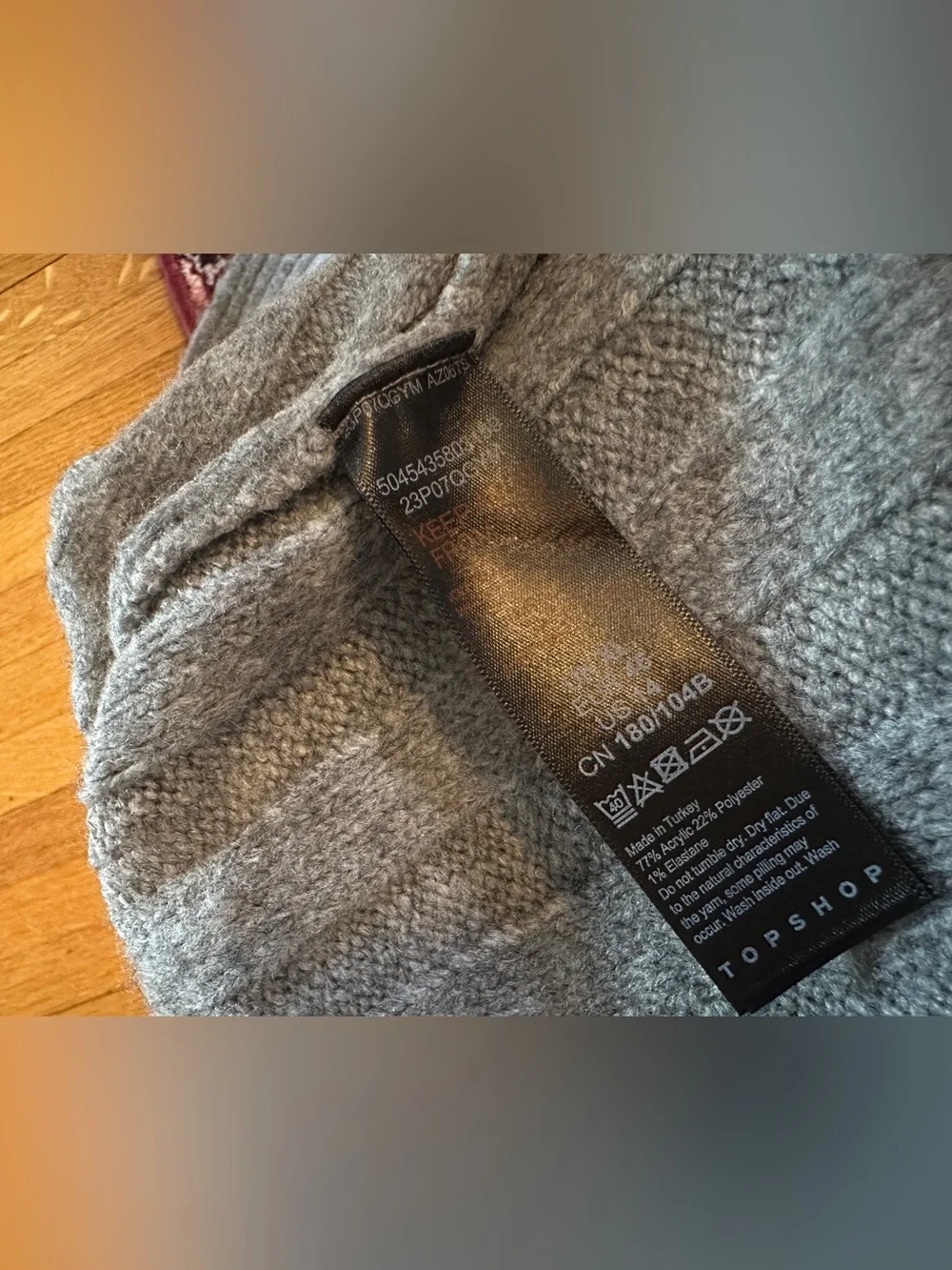 Topshop Longline Grey Open Cardigan with Pockets, Size XL (14), NWT